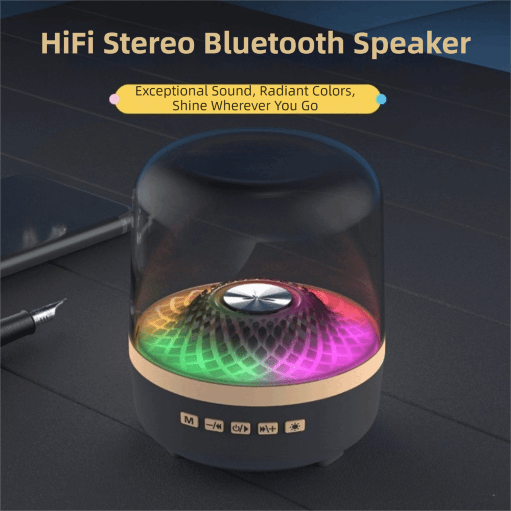 Soundbar Bluetooth Home - ลำโพงบลูทูธ 5.4 HiFi สเตอริโอแบบพกพา พร้อมไฟกลางคืน ซาวด์บาร์ไร้สาย