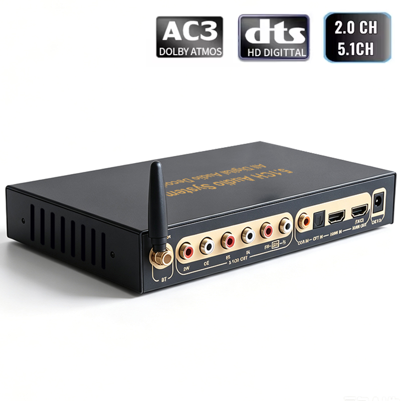 Surround Sound Decoder - ตัวถอดรหัสเสียงดิจิตอล DTS AC3 5.1 รองรับ 4K60Hz