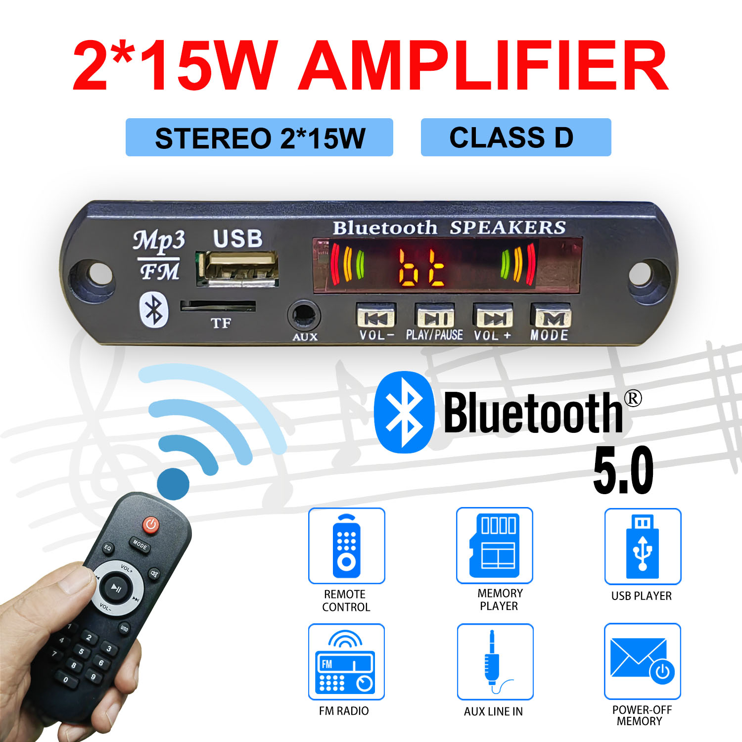 Surround Sound Decoder - DC 5 V-32 V 30W Bluetooth5.0