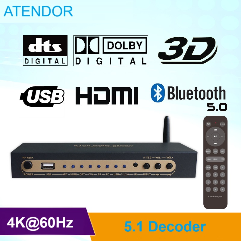 Surround Sound Decoder - DTS Dolby Digital Audio 5.1 ถอดรหัส