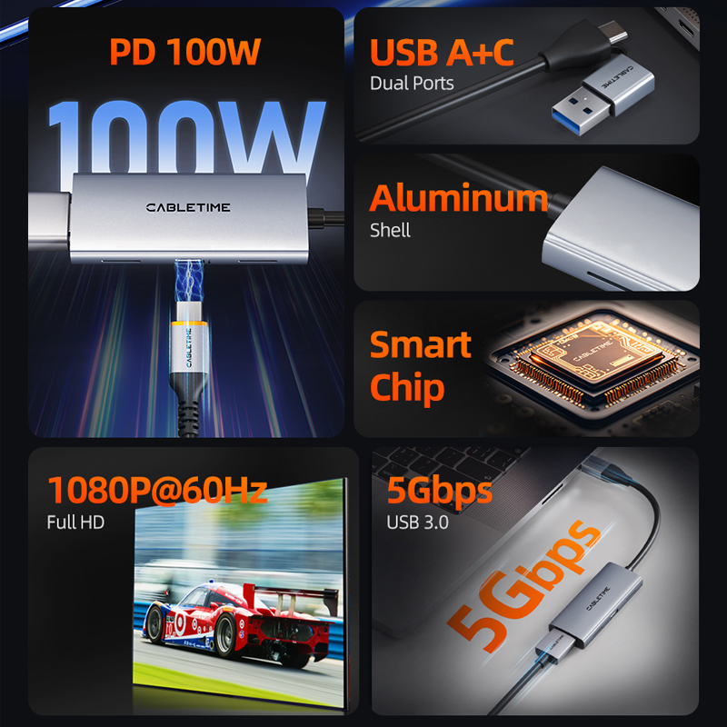CABLETIME USB 3.0 HDMI Video C - Home Cinema Usb บทวิจารณ์และราคา