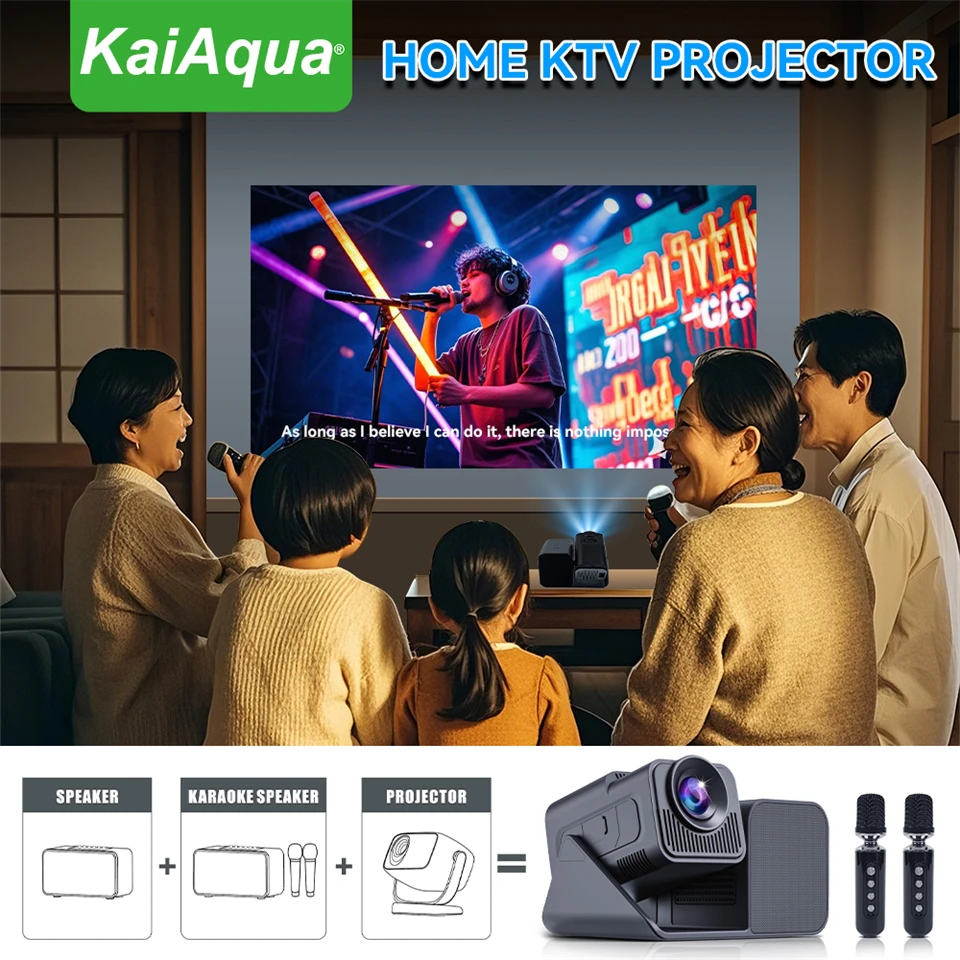 KaiAqua KTVคาราโอเกะโปรเจคเตอร - Home Cinema Karaoke Projector บทวิจารณ์และราคา
