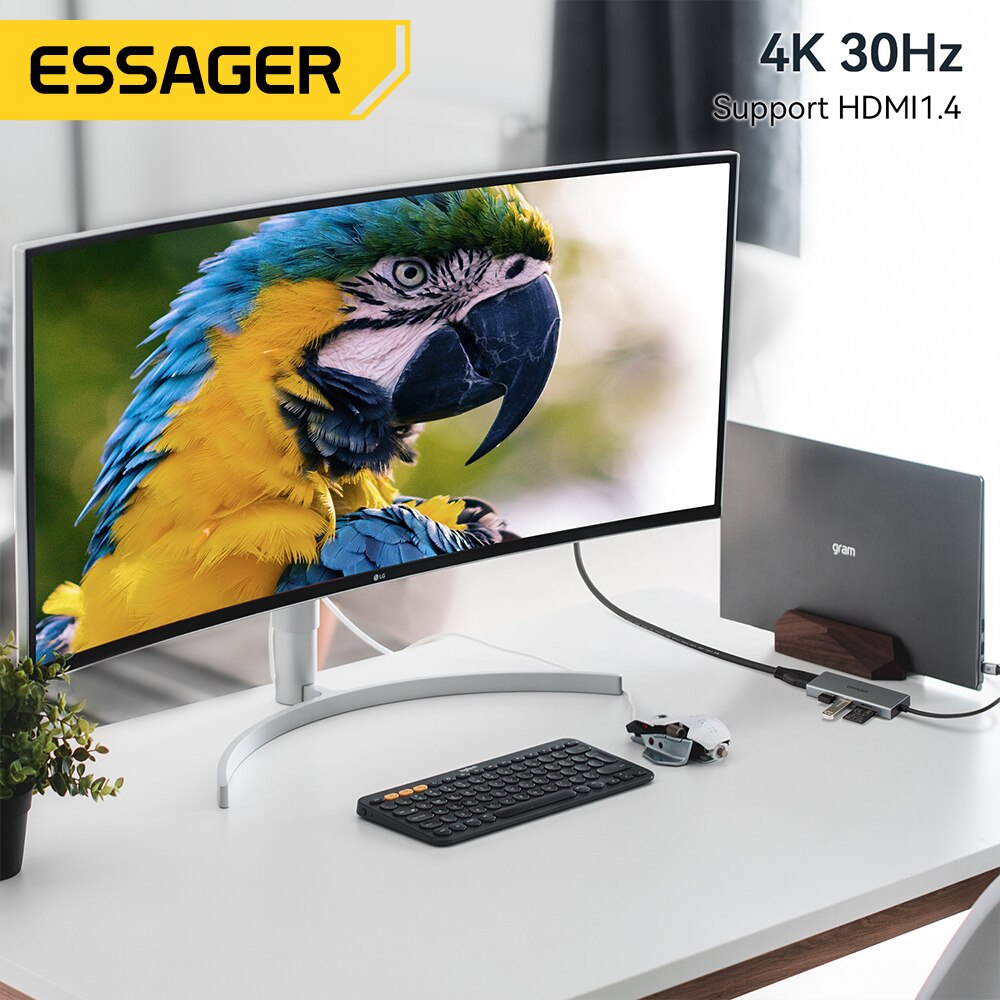 Essager 5 in 1 USB ฮับ C HDMI- - Home Cinema Usb บทวิจารณ์และราคา