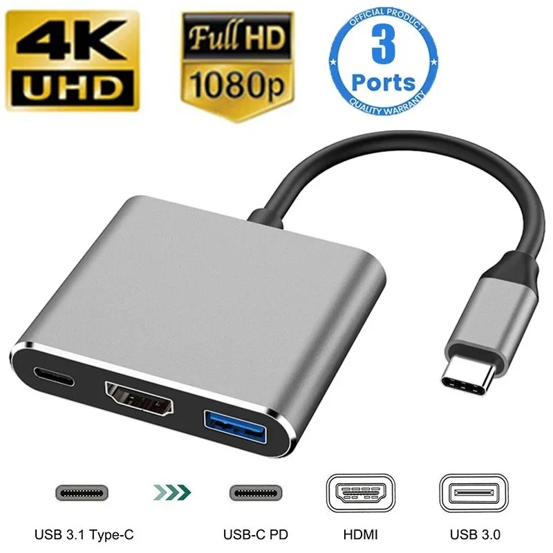 USB C HUB 3in1 ประเภท C 3.0 ถึ - Home Cinema Usb บทวิจารณ์และราคา