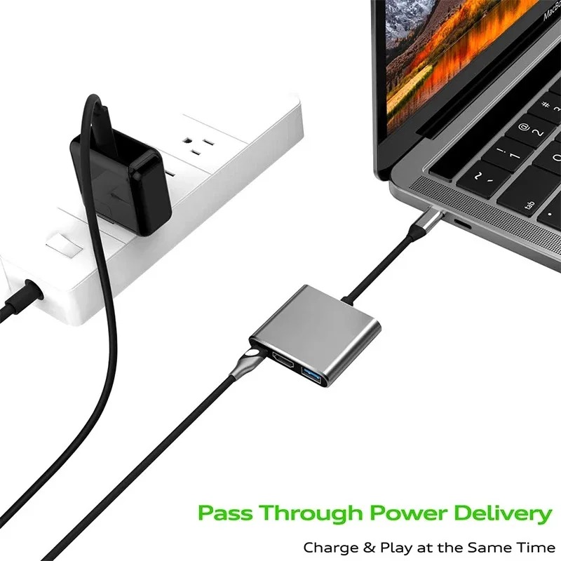 USB C HUB 3in1 ประเภท C 3.0 ถึ - Home Cinema Usb บทวิจารณ์และราคา